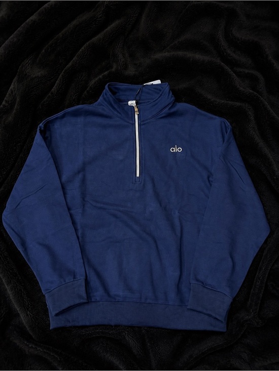 ALO Yoga Tops - ALO Yoga Men’s Navy Half-Zip Pullover Sweatshirt